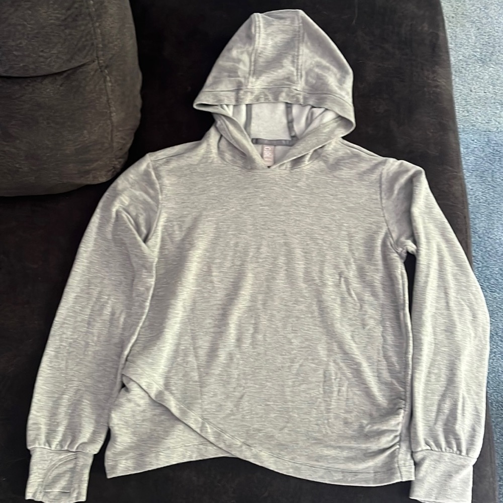 Athleta Girl Soft & Stretchy Hoodie with Crossover Bottom Detail and Thumb Holes